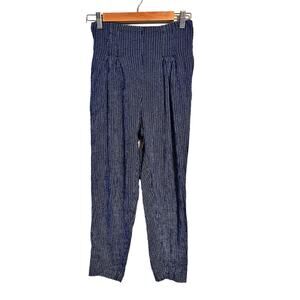 Free People See you Again Blue Cotton Smocked Waist Pull on Pants size XS